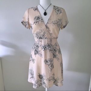 Lush Light Rose Floral Tie Back Dress